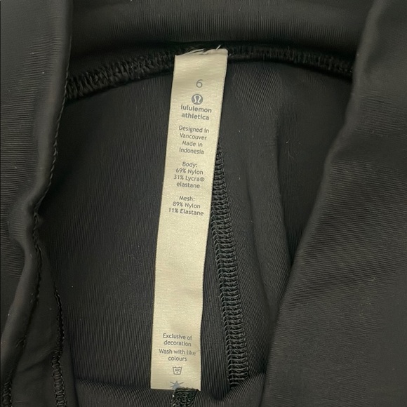 EUC Lululemon Black Capri Leggings with Mesh Side Panel - Picture 2 of 11